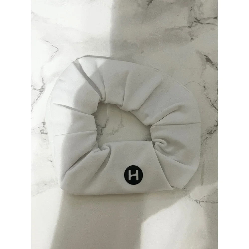 Halara Scrunchie Women OS White Like New Logo Athletic Hair Accessory